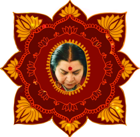 Shri Mataji in a lotus
